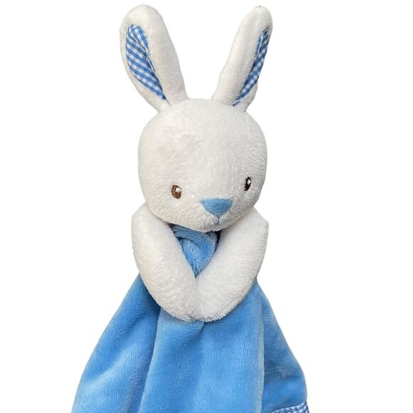 Prestige Baby Lovey Bunny Rabbit Security Blanket Plush Gingham Shower Gift 10" - Picture 10 of 14